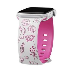 Floral Engraved Band for Apple Watch Bands 42mm 44mm 45mm 49mm Women